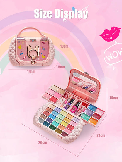 Children's Cosmetics Set – Princess Mirror, Real Washable Beauty Toys for Girls, Non-Toxic & Safe Pretend Play Gift
