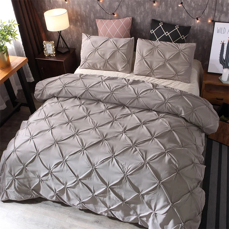 Queen 3-Piece Comfort Set – Gray Bed in a Bag Bedding Set with Duvet Cover & Pillowcases (No Comforter)