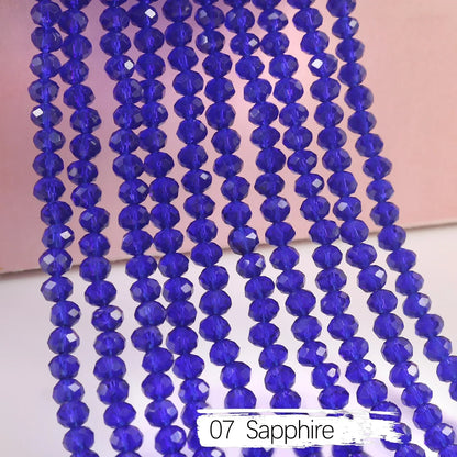 Austria Crystal Rondelle Beads - 2mm/4mm/6mm/8mm Faceted Glass Spacer Beads for DIY Jewelry & Bracelet Making