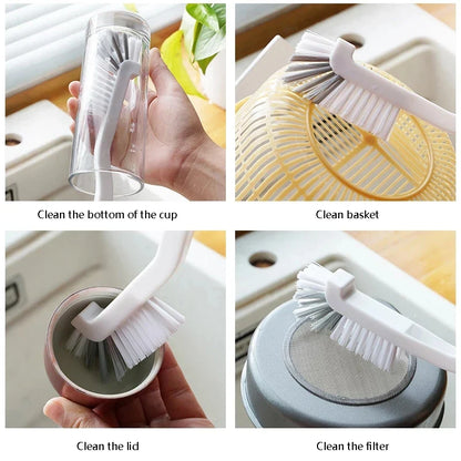 360° Clean Long Handle Brush for Fish Tanks, Milk Bottles, Glass Tubes, and More - Versatile Home Kitchen Cleaning Tool