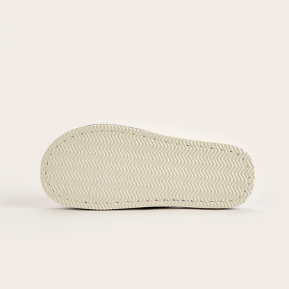 Home Linen Slippers for Men & Women – Breathable Open-Toe Comfort House Shoes for Spring, Autumn & Summer Bedroom Indoor Wear