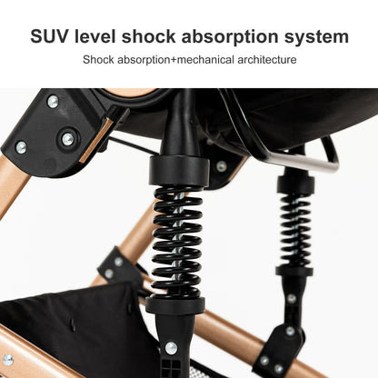 High-Quality 3-in-1 Newborn Baby Stroller — Lightweight Folding Cart with Comfort Seat & ISOFIX Safety