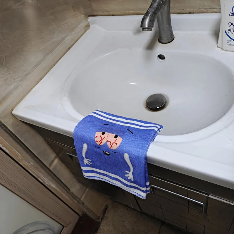 Cartoon Expression Soft Towel | Quick-Drying, Double-Sided Velvet Absorbent Bath & Face Towel for Children