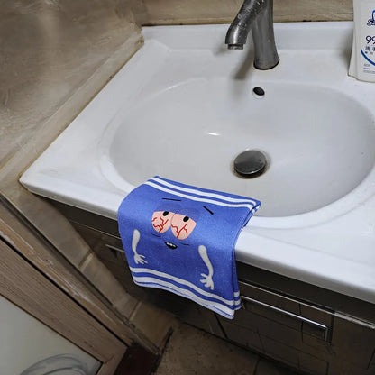 Cartoon Expression Soft Towel | Quick-Drying, Double-Sided Velvet Absorbent Bath & Face Towel for Children