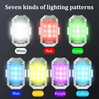 4PCS Wireless LED Strobe Lights for Drones, Motorcycles, Cars, and Bikes - Remote Control Anti-Collision Warning Signal Lights
