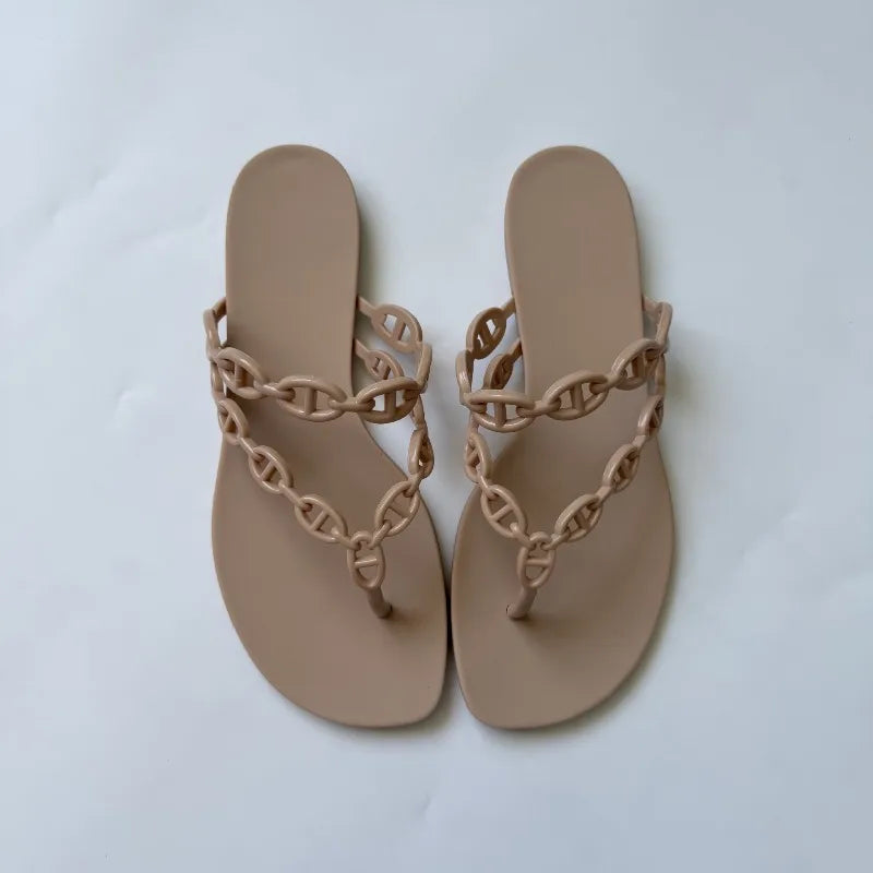 Women’s Summer Round-Toe Flip Flops - Comfortable Casual Vacation Sandals