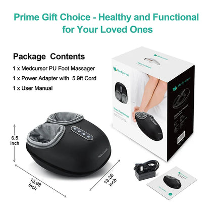 Medcursor Shiatsu Foot Massager with Heat — Electric Roller Massage Machine for Muscle Relaxation & Pain Relief, Fully Wrapped Foot Therapy