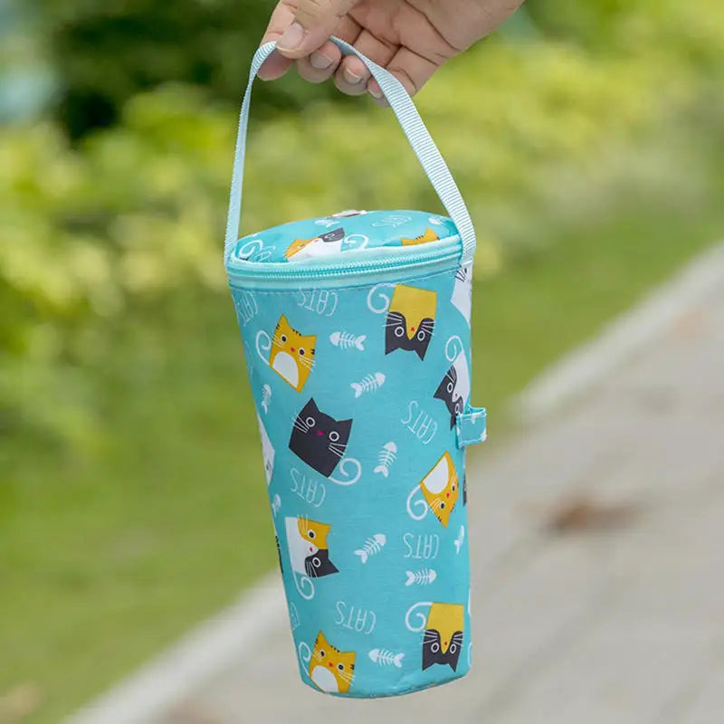 Portable Milk Tea Tote Bag – Insulated Heat Preservation Cup Carrier, Handbag for Drinks, Umbrella, and Camping Accessories
