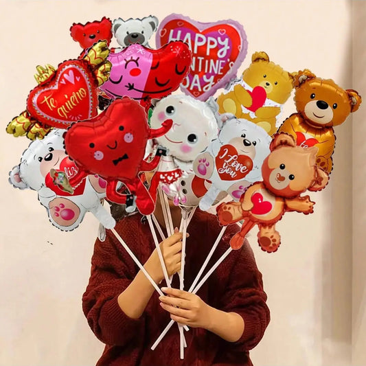 10PCS Valentine’s Day Mini Love Bear Balloons – Cute Wedding, Engagement & Birthday Party Decorations