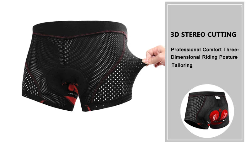 X-TIGER Men’s Cycling Underwear Shorts – 5D Gel Pad, Breathable Non-Slip Bike Shorts for MTB & Road Cycling