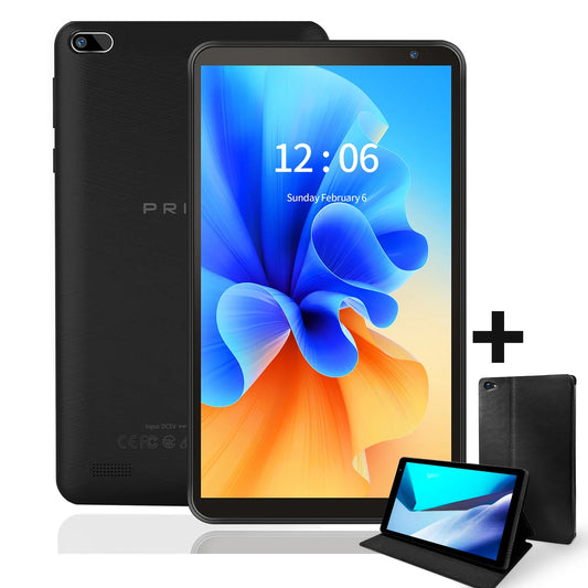 PRITOM 7″ Android 11 Tablet PC — Quad-Core, 32GB Storage, HD IPS Display, Dual Camera, WiFi with PU Protective Case
