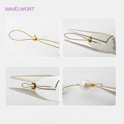 18K Gold Plated Round Crimp Beads — Brass Jewelry Making Supplies for DIY Bracelets & Accessories
