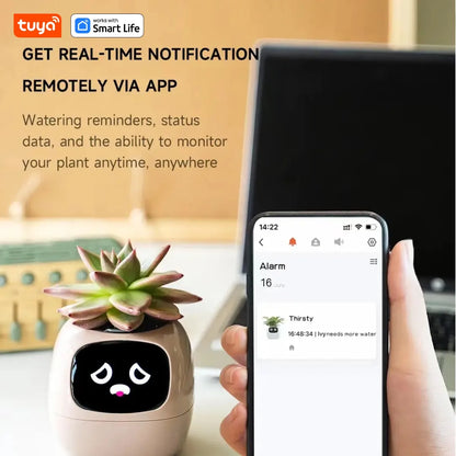 Tuya Ivy Smart Planter – AI-Enhanced with 7 Smart Sensors, Over 49 Expressions for Easy and Fun Plant Care