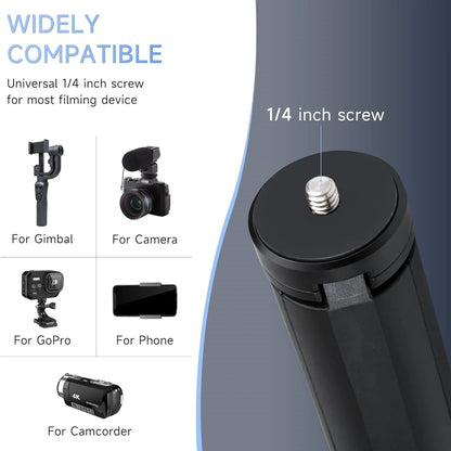 Portable Mini Table Tripod Stand - 1/4'' Screw for GoPro, Camera, Video Vlog, Ring Light, Phone & Gimbal