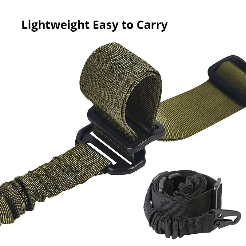 Durable Nylon Tactical Two-Point Sling: Bungee Shoulder Strap for Heavy-Duty Outdoor Hunting Sports