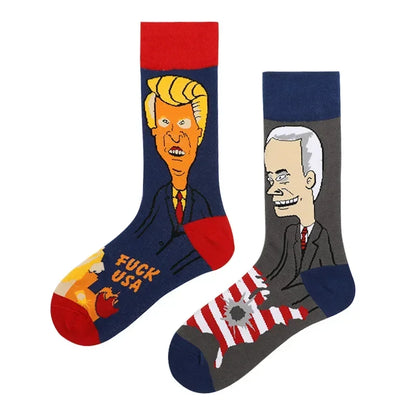 WY_New Asymmetrical Couples Mandarin Ducks Cotton Socks – Fashion Sports Colorful Medium & High Sleeve Unisex Crew Socks, Trendy Couple Gift Socks