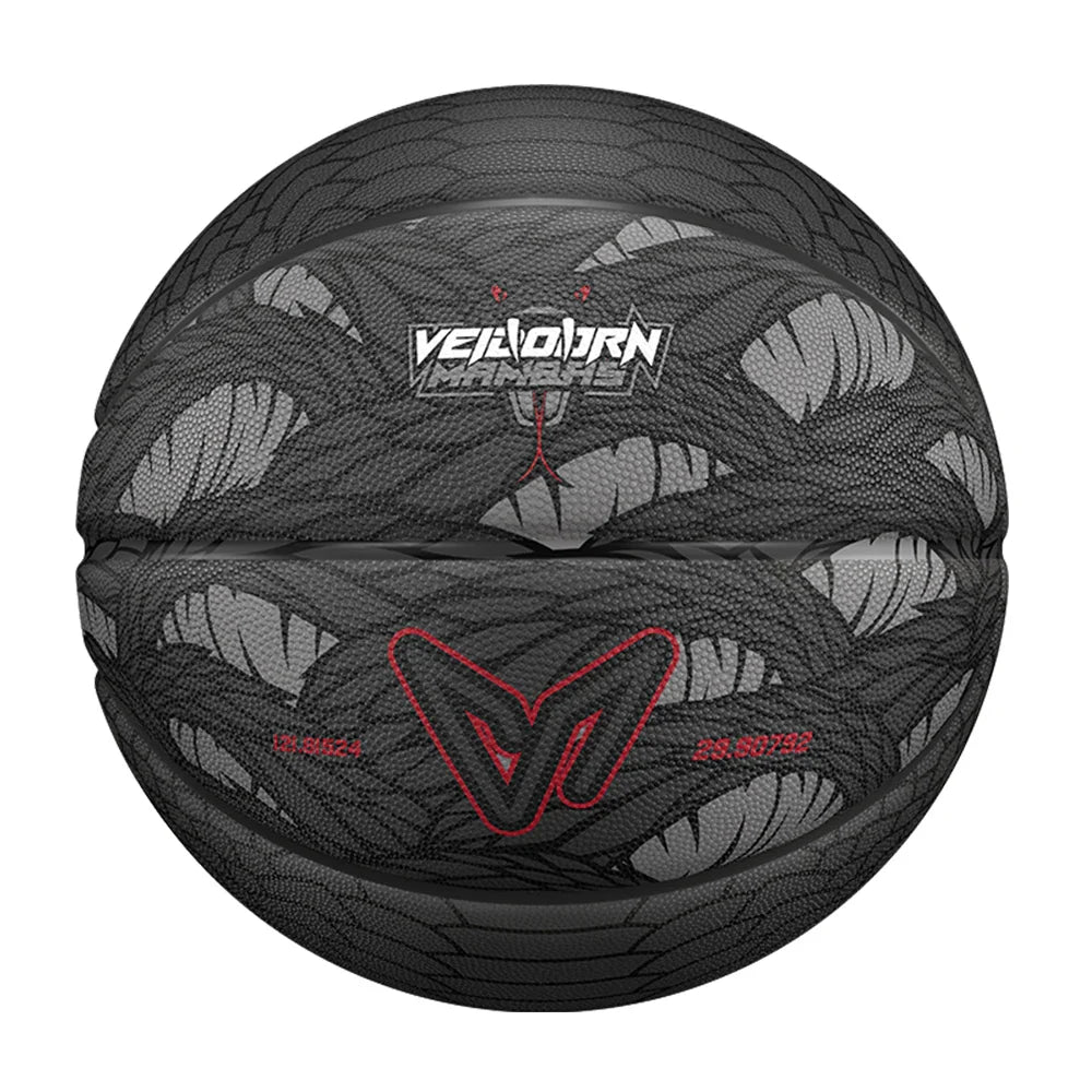 Black Size 7 Dendroaspis Polylepis Basketball – Official Outdoor Training Ball with Pump & Needle