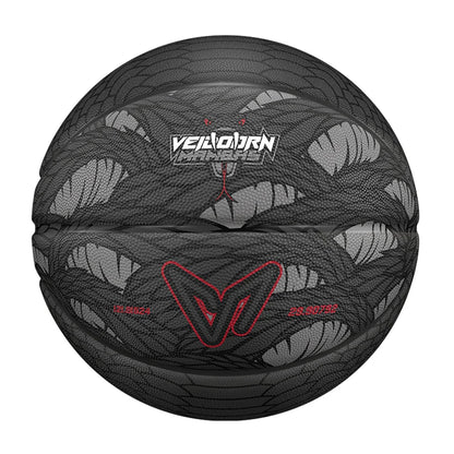 Black Size 7 Dendroaspis Polylepis Basketball – Official Outdoor Training Ball with Pump & Needle