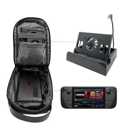 Portable Shoulder Bag with Dual Zipper Lock – Shockproof, Waterproof Carrying Case for Steam Deck Game Accessories