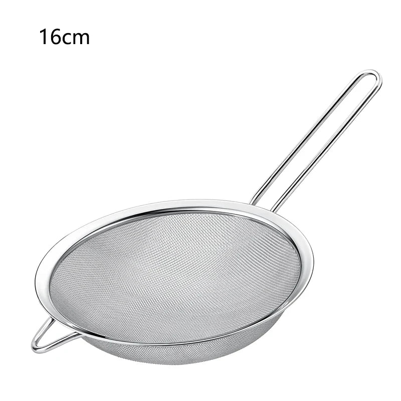 1/3/4pcs Stainless Steel Fine Mesh Strainer – Oil, Flour, and Pastry Sieve for Baking & Kitchen Use