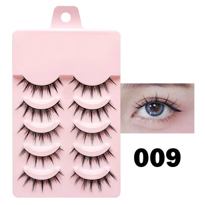 Manga Style Soft Natural False Eyelashes Wispy Thick Daily Wear Makeup Lashes