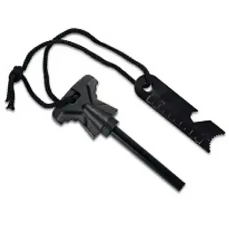 Portable Magnesium Fire Starter - Flint Lighter with Wooden Handle Outdoor Survival Camping EDC Emergency Tool