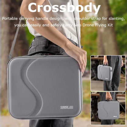 NEO Drone PU Storage Bag — Portable Large Capacity Shoulder & Handheld Organizer for DJI Neo RC-N3 with Shock Absorbing Protection