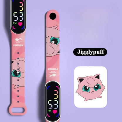 Pokémon LED Electronic Watch — Cute Pikachu & Gengar Waterproof Digital Bracelet for Boys & Girls, Birthday Gift
