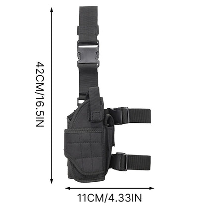 JSJM Tactical Thigh Gun Holster – Right-Handed Pistol Leg Pouch Harness for All Handguns, Outdoor Hunting & Military Use