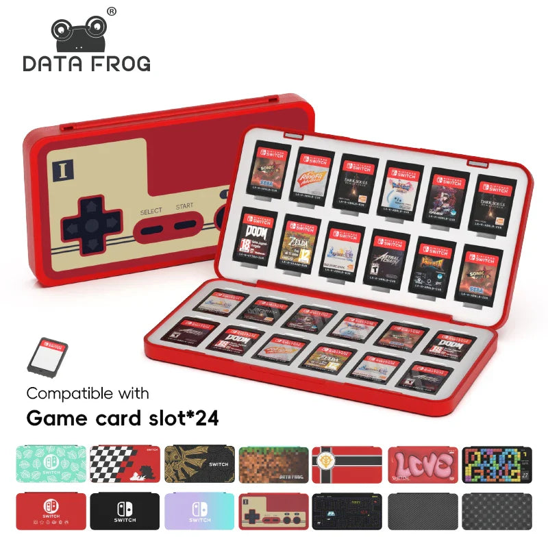DATA FROG 24-in-1 Game Card Case – Hard Shell Storage Box for Nintendo Switch/Lite/OLED Accessories