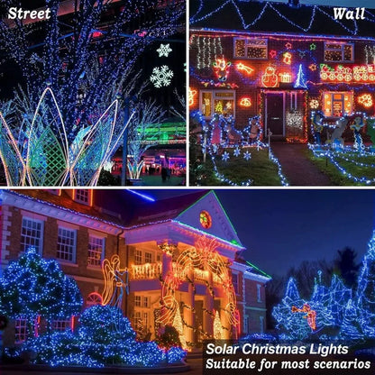 Solar Outdoor String Lights - Waterproof 8-Mode Twinkle Fairy Lights for Christmas, Garden, Wedding & Holiday Decor