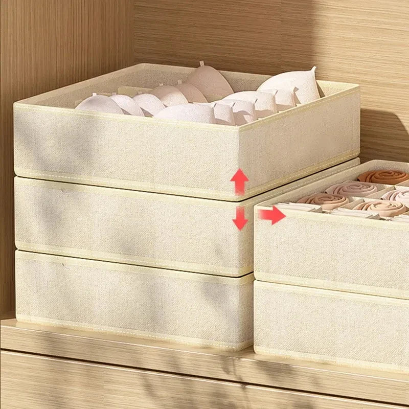 Underwear Organizer Storage Box – Bra, Panties & Socks Foldable Drawer Separator for Bedroom Wardrobe Clothes