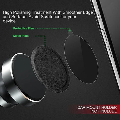Magnetic Metal Plate for Car Phone Holder - Leather Disk for Air Vent Mount & Magnetic Phone Stand