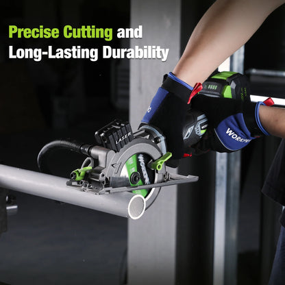 WORKPRO 20V Cordless Circular Saw with 115mm Blade – 710W Electric Power Tool for Wood & Tile Cutting (Laser & No Laser Options)