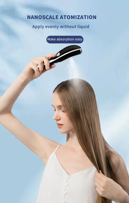 Electric Spray Massage Comb – LED Vibration Hair Growth Massager with Anti-Hair Loss Scalp Atomizer