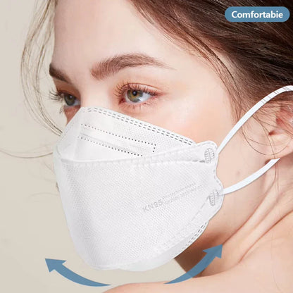 20-120PCS Disposable Fish-Shaped KN95 Face Masks – 4-Layer Protective, Breathable Mask for Men & Women
