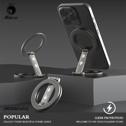 Double-Sided Magnetic Phone Ring Holder – MagSafe Kickstand, Magnet Grip for iPhone 16/15/14, Huawei & Xiaomi