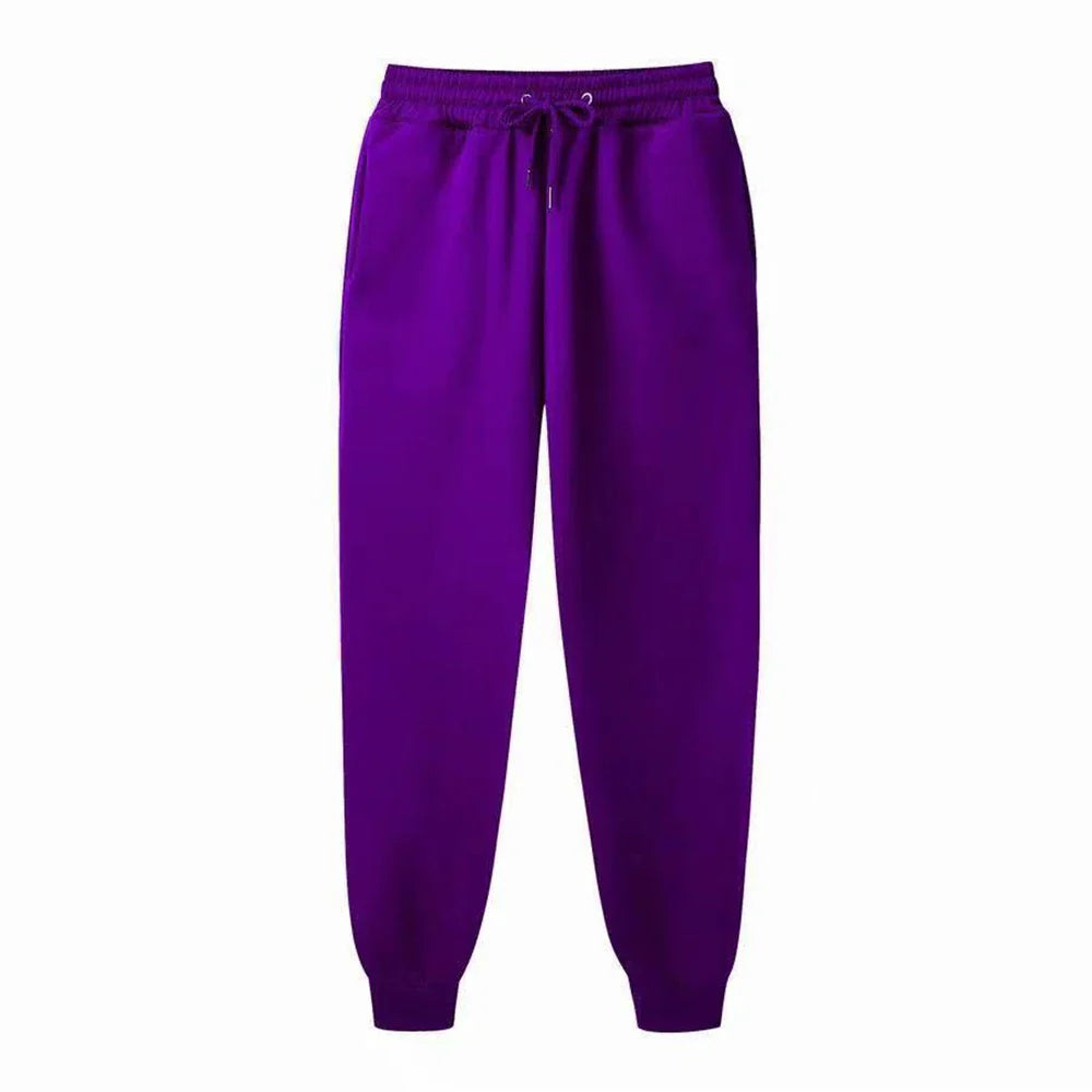 Men's Sweatpants - Spring Autumn Fleece Sport Pants with Drawstring & Pockets, Oversized Casual Trousers