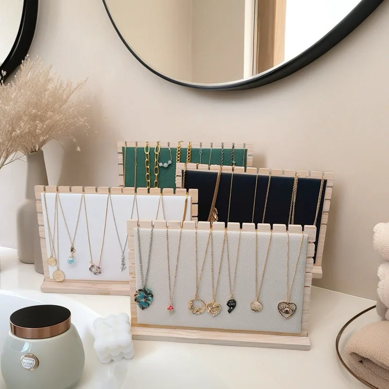 Creative Solid Wooden Necklace Display Frame – Pendant Support Jewelry Display Stand