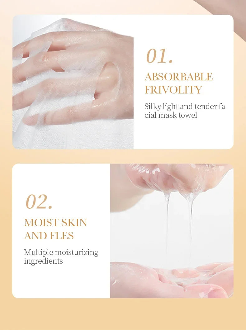 10pcs SADOER Collagen Face Masks – Anti-Wrinkle, Moisturizing & Brightening Skincare