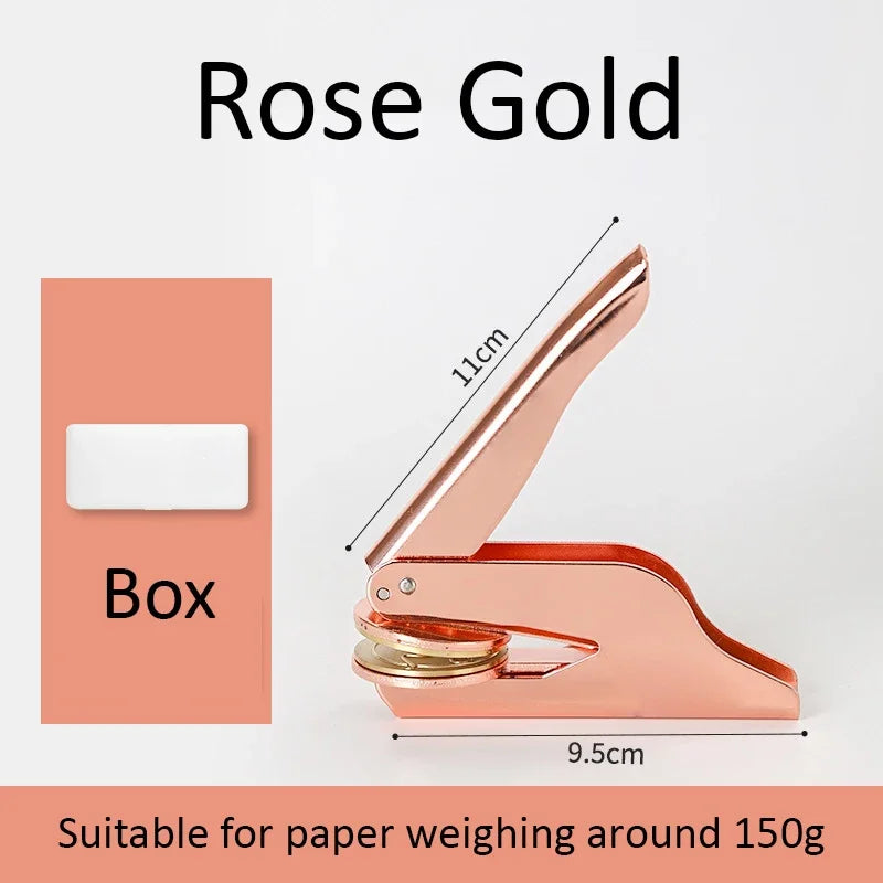 Custom Logo Embossing Stamp Machine – Personalized Emblem Seal for Wedding, Library, Book & Paper Stamps