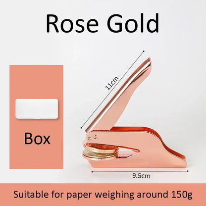 Custom Logo Embossing Stamp Machine – Personalized Emblem Seal for Wedding, Library, Book & Paper Stamps