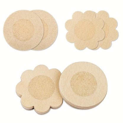 100-Pack Disposable Nipple Stickers: Invisible Non-Woven Chest Patch for Bra-less Support - Breast Pad Pasties Nipple Cover Stickers