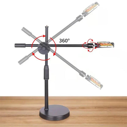 Overhead Tripod with Ring Light and Tabletop Stand, Mobile Phone Holder, Boom Arm for Nail Art and Photography