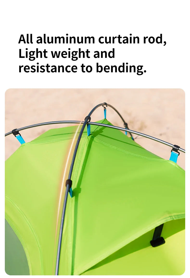 Naturehike 2024 New Camping Tent – Ultralight 2-Person Outdoor Tent, Large Space, Mosquito-Repellent, Quick Set for Beach & Hiking