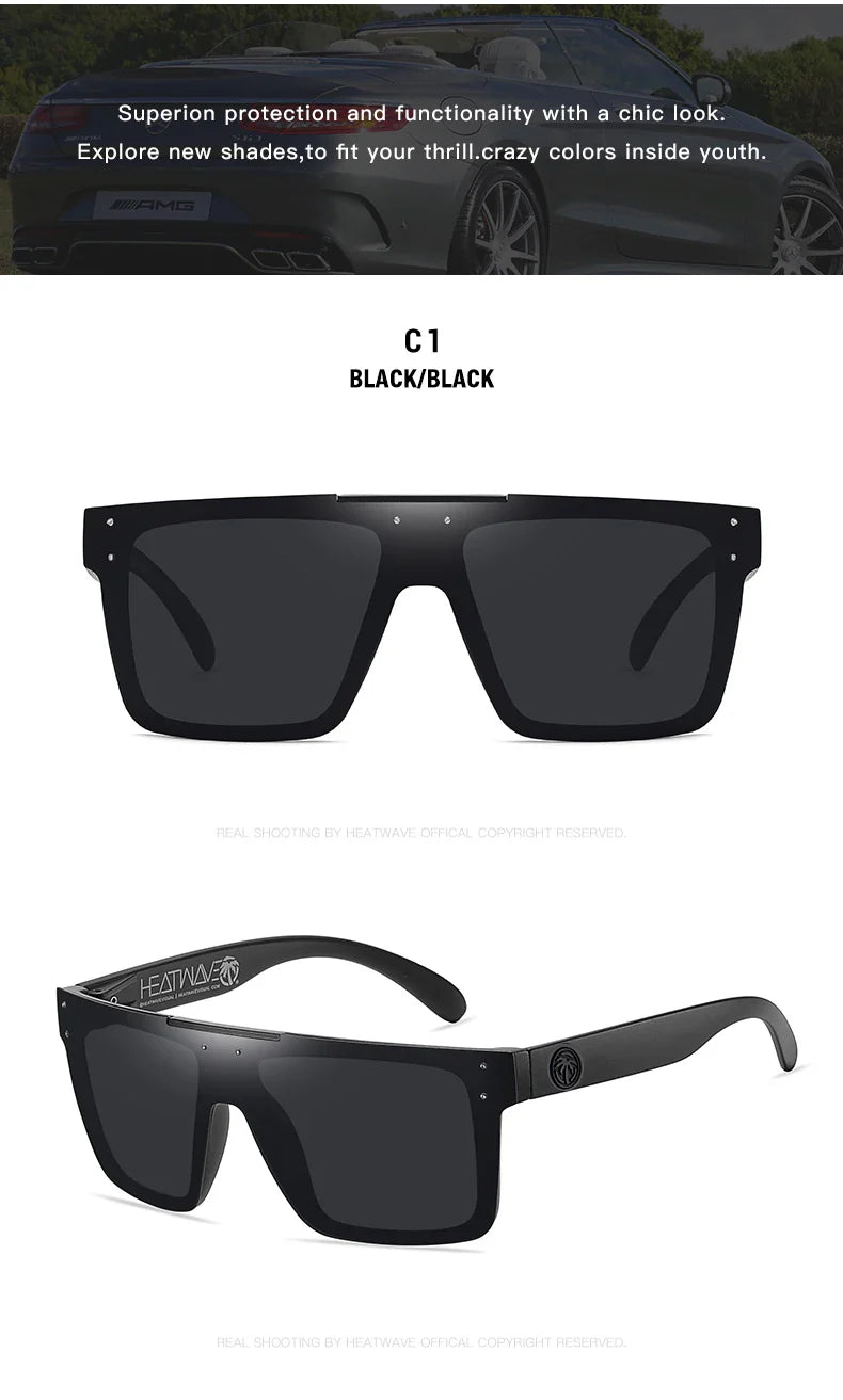 NEW Luxury Brand Mirrored Polarized Sunglasses — Men’s Sport Goggles with UV400 Protection & Case