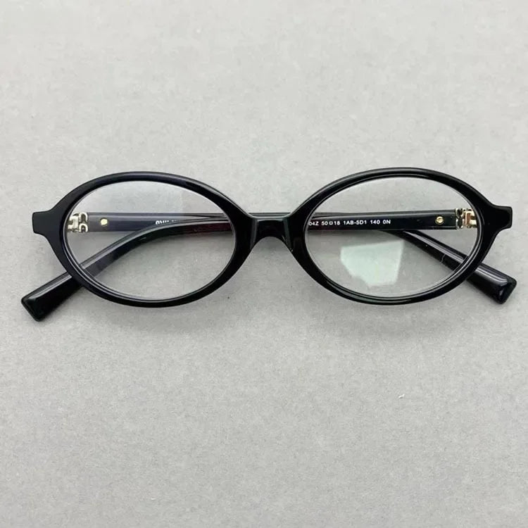 Zhang Yuan Vintage Oval Glasses — English Version Luminous Frame for Men & Women, Fashionable Bookworm Style Eyewear