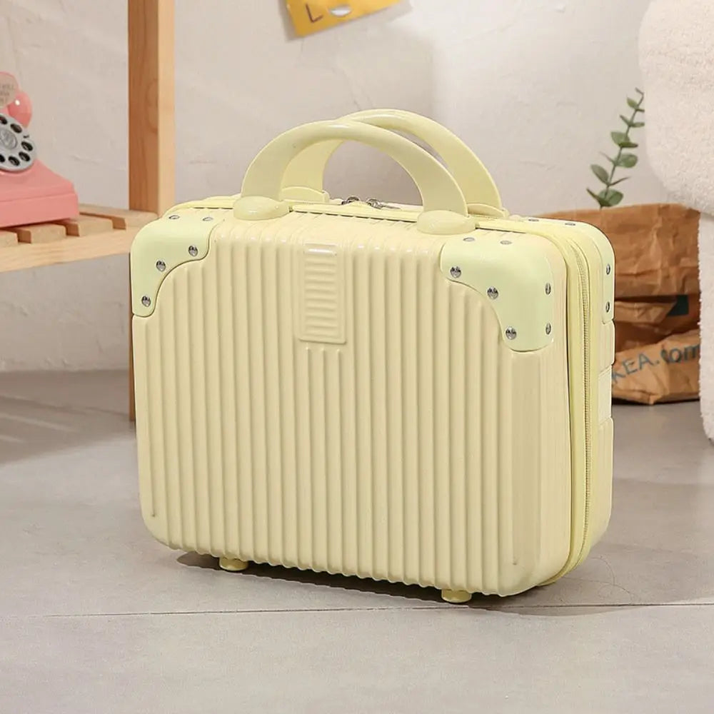 14-Inch Mini Travel Suitcase Cosmetic Box - Hand Luggage Organizer with Password Lock, Small Makeup Case for Boarding