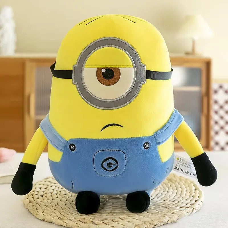 Cute Minions Plush Toy – Yellow Bob & Stuart Soft Dolls in Jeans, Perfect Christmas & Birthday Gift (1pcs)
