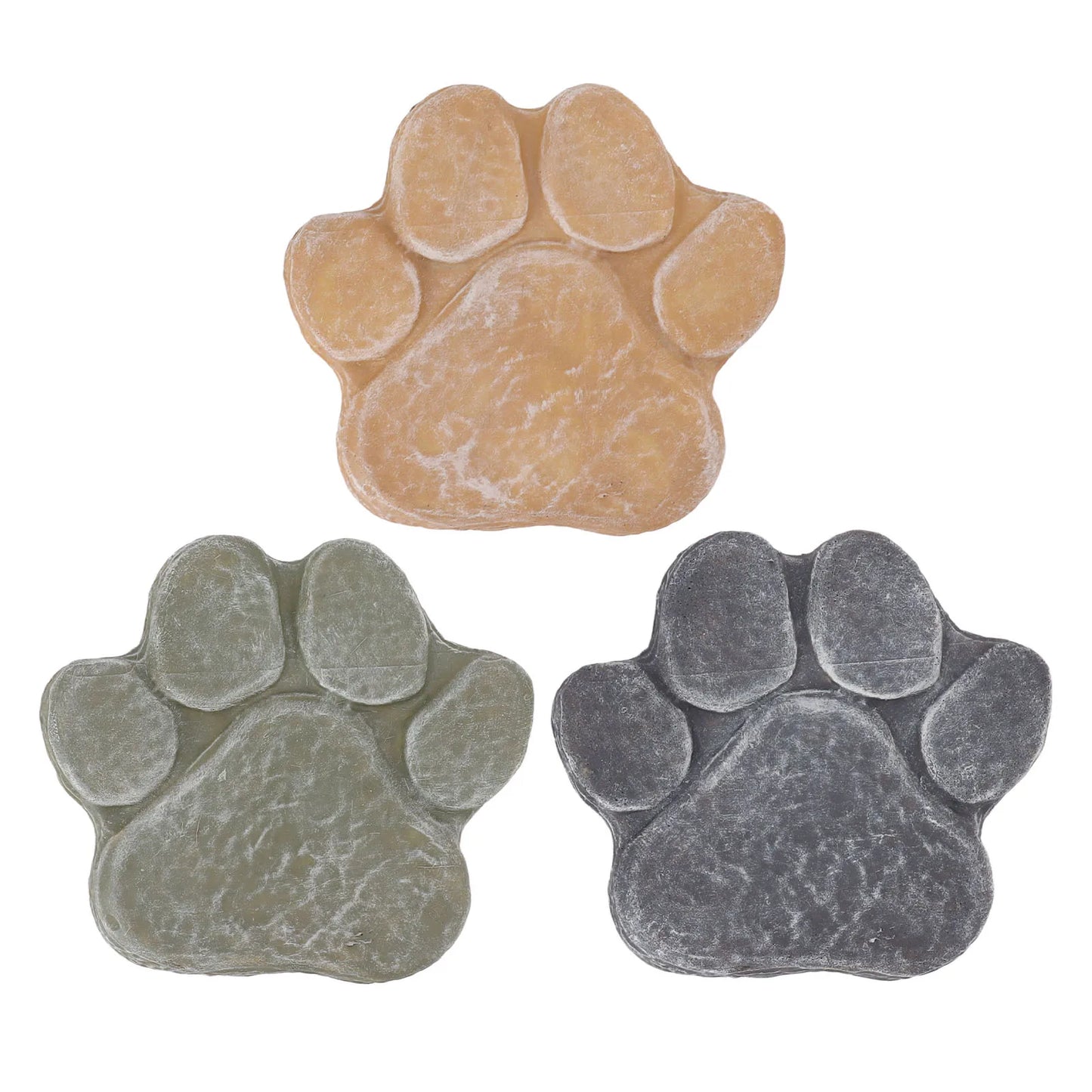 Dog Pawprint Memorial Stone – DIY Lettering Dog Grave Marker Pet Monument for Outdoor Lawn & Patio (15.5x17.5cm)